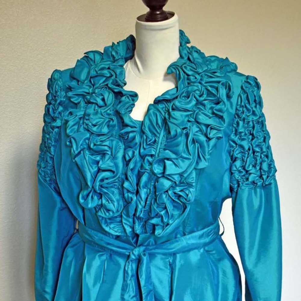 Deep Teal tafetta set (Skirt, Shell and Jacket)